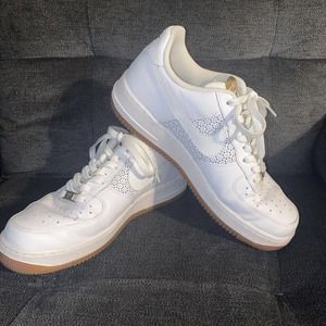 Nike Air Force 1 Low 2008 White Men Shoes 315122-992 Gum Soles Size 9